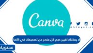 لا يمكنك تغيير حجم كل عنصر من تصميمك في كانفا