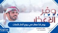 يوم كنا صغار في ربوع الدار كلمات