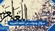 سؤال وجواب عن اللغه العربيه