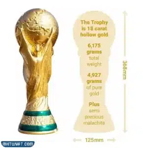 كم وزن مجسم كأس العالم