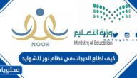 كيف اطلع الدرجات في نظام نور للشهايد