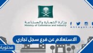 الاستعلام عن فرع سجل تجاري وزارة التجارة 1445