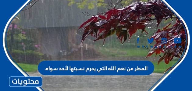 المطر من نعم الله التي يحرم نسبتها لأحد سواه.
