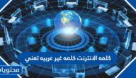 كلمه الانترنت كلمه غير عربيه تعني