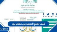 كيف اطلع النتيجه من نظام نور 2025 / 1447