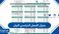 جدول الفصل الدراسي الاول 1446 في السعودية