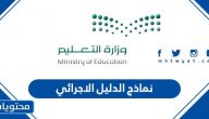 نماذج الدليل الاجرائي 1447 word و pdf للتحميل المباشر