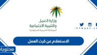 الاستعلام عن كرت العمل وشروط التجديد 1447