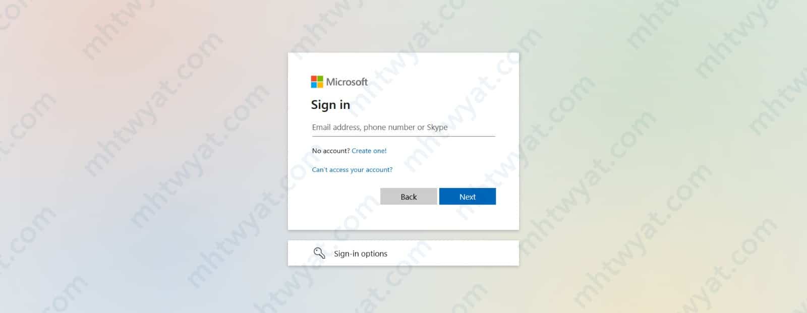 تسجيل الدخول عن طريق حساب Microsoft 365.