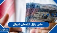 متى ينزل الضمان شوال 2025