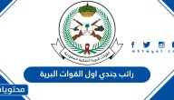 كم راتب جندي اول القوات البرية الملكية مع العلاوات والبدلات 1447
