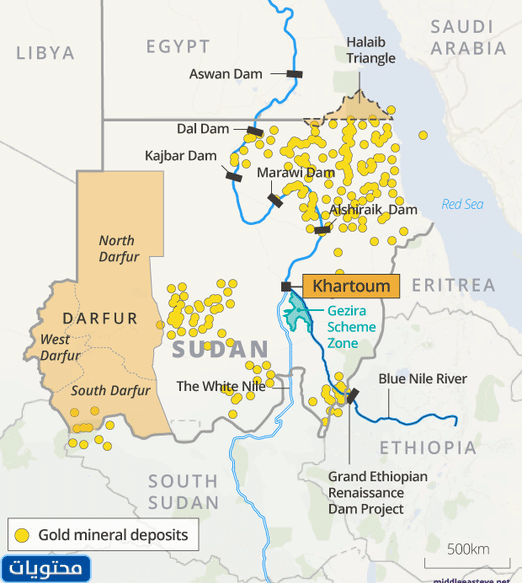 خريطة جبل عامر في السودان