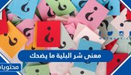 ما معنى شر البلية ما يضحك
