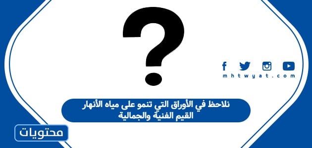 نلاحظ في الأوراق التي تنمو على مياه الأنهار القيم الفنية والجمالية
