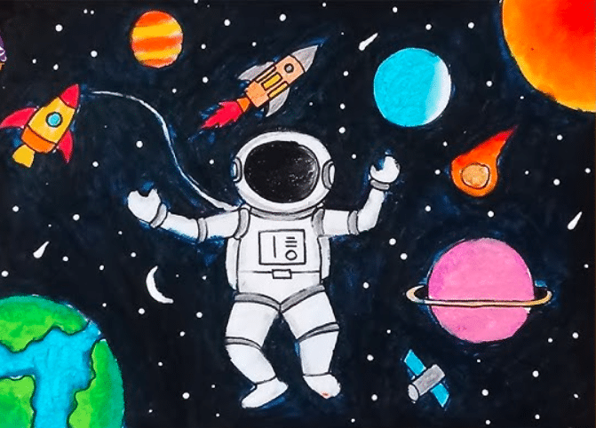 رسومات عن الفضاء للاطفال