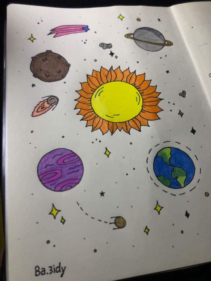 رسومات عن الفضاء للاطفال