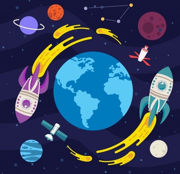 رسومات عن الفضاء ملونة