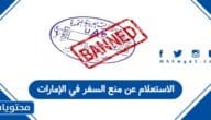 الاستعلام عن منع السفر في الإمارات 2025