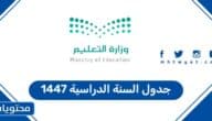 جدول السنة الدراسية 1447