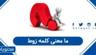 ما معنى كلمة زوط باللهجة العربية؟