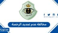 كم مخالفة عدم تجديد الرخصة في السعودية 2026 – 1447