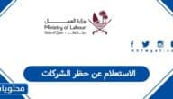 كيفية الاستعلام عن حظر الشركات في قطر 2026